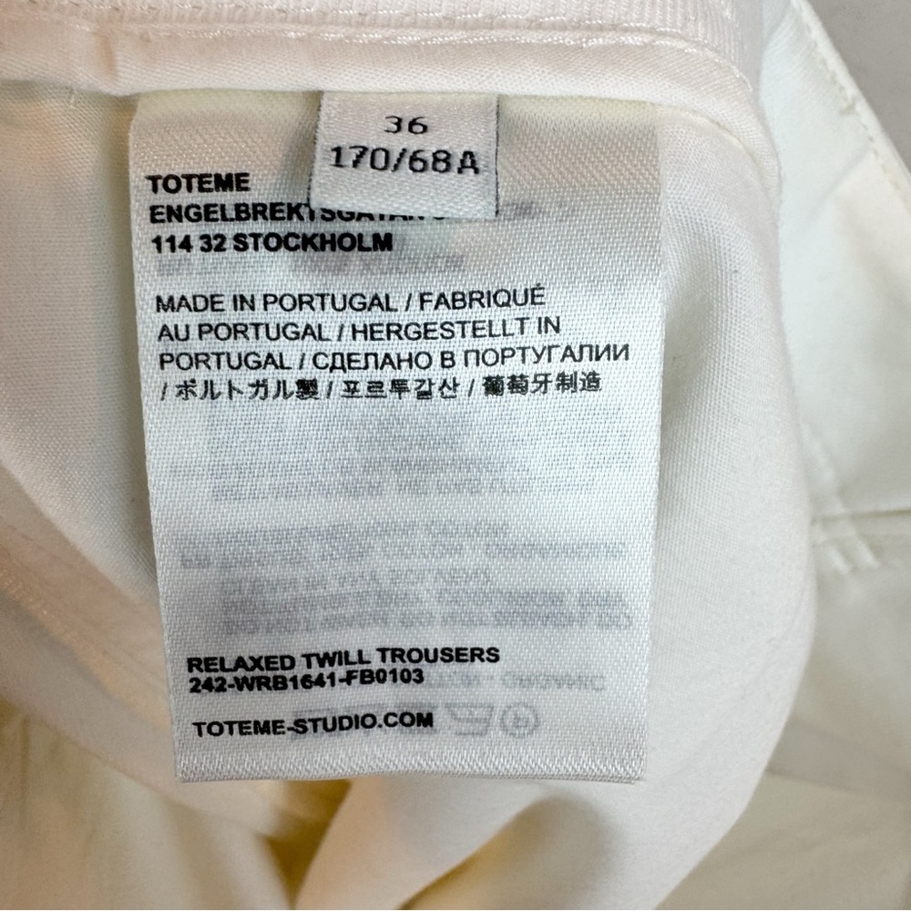 Toteme Ivory Wide-Leg Tailored Trousers NWOT ( didn’t fit) - Picture 10 of 11